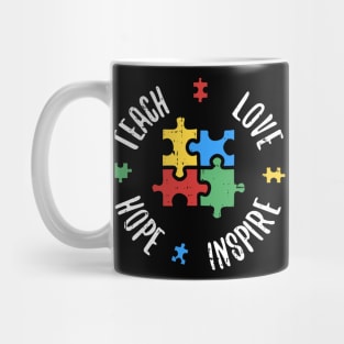 Autism Teacher Shirt Special Ed Teach Love Hope Inspire Gift Mug